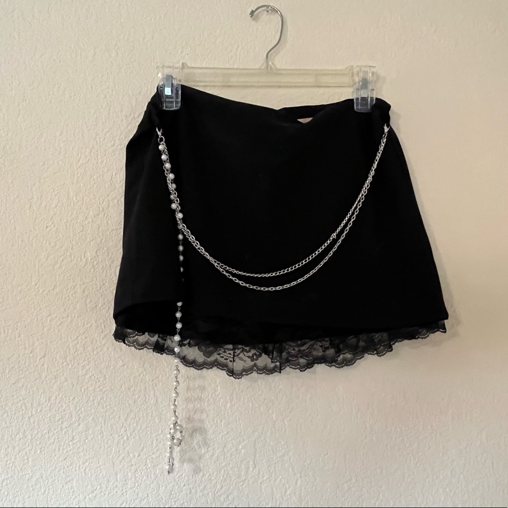 Black mini skirt